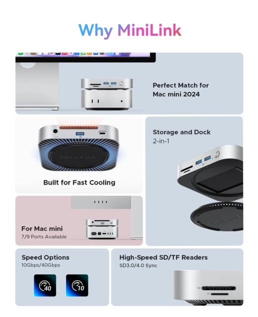 Докинг станция Orico Storage M.2 NVMe - USB-C (10Gbps) x 1, USB3.2 x 2, USB2.0 x 2, M.2 x 1, Audio, SD/TF 4.0, USB Type-C