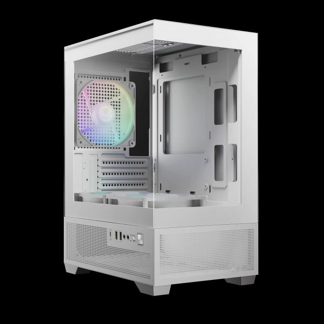 Кутия Gamdias AURA GC9M Elite White, Mini Tower,  2x USB-A USB 2.0, 1x USB-C USB 3.1, 1x HD Audio, Micro ATX, Mini ITX