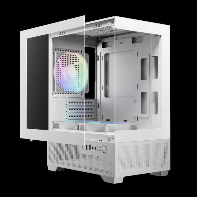 Кутия Gamdias AURA GC9M Elite White, Mini Tower,  2x USB-A USB 2.0, 1x USB-C USB 3.1, 1x HD Audio, Micro ATX, Mini ITX