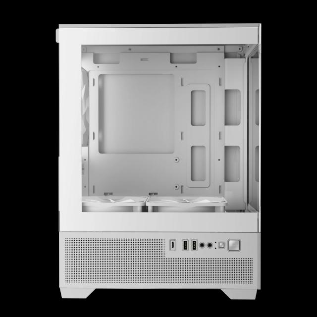 Кутия Gamdias AURA GC9M Elite White, Mini Tower,  2x USB-A USB 2.0, 1x USB-C USB 3.1, 1x HD Audio, Micro ATX, Mini ITX