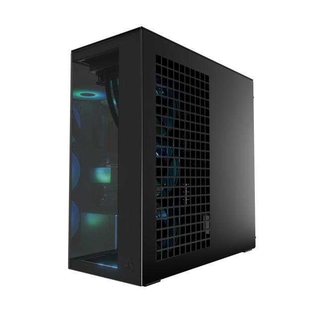 Кутия Arctic Xtender Black, Middle Tower, 1 x USB Type-C 3.2, 1 x USB 2.0, 1 x HD Audio, Mini-ITX / mATX / ATX / EATX