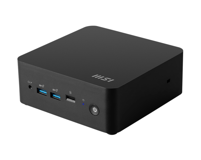 Kомпютър MSI CUBI NUC 1MG-238BU, Intel Core 7 1255U, 10C (1.4 / 4.7GHz, 12MB Cache), 2 x DDR5 SO-DIMM, 2 x M.2 NVMe SSD, 1 x 2.5" SSD/HDD, 4 x USB 3.2 Gen 2 Type-A, 2 x HDMI, 1x Card Reader, 2 x Thunderbolt 4, 2 x RJ45