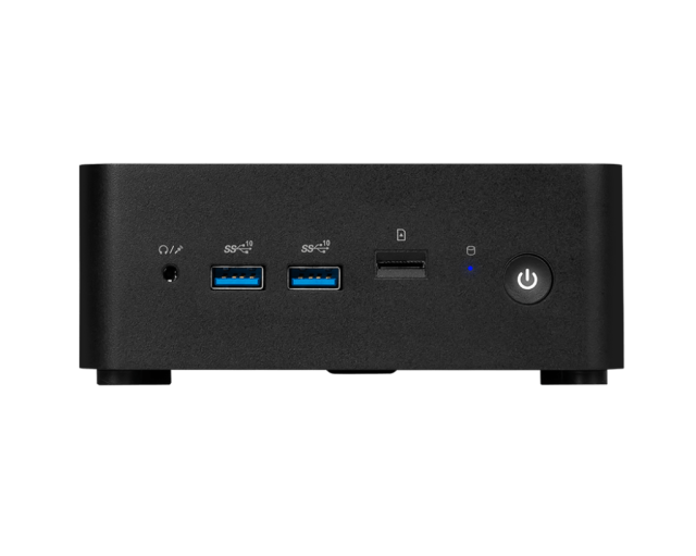 Kомпютър MSI CUBI NUC 1MG-238BU, Intel Core 7 1255U, 10C (1.4 / 4.7GHz, 12MB Cache), 2 x DDR5 SO-DIMM, 2 x M.2 NVMe SSD, 1 x 2.5" SSD/HDD, 4 x USB 3.2 Gen 2 Type-A, 2 x HDMI, 1x Card Reader, 2 x Thunderbolt 4, 2 x RJ45