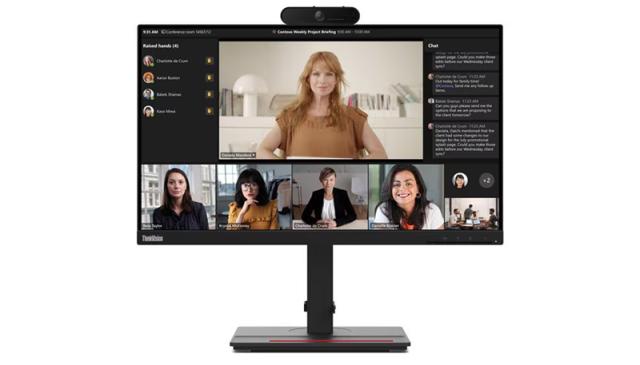 Монитор Lenovo ThinkVision T27QD-40, 23.8" (60.45 cm) FHD IPS, 4 ms, 1000:1, 60Hz, 250 cd/m², HDMI, DP, USB, USB Type-C, Ethernet