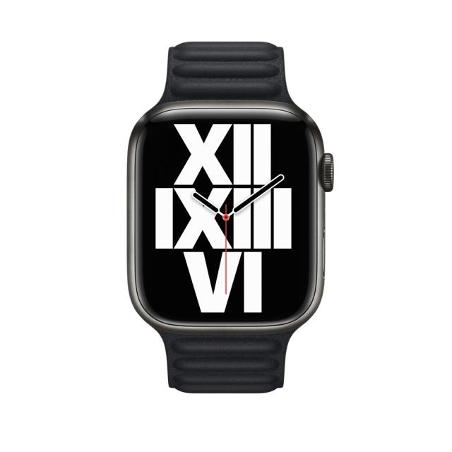 Каишка за часовник Apple Watch 45mm Midnight Leather Link - M/L
