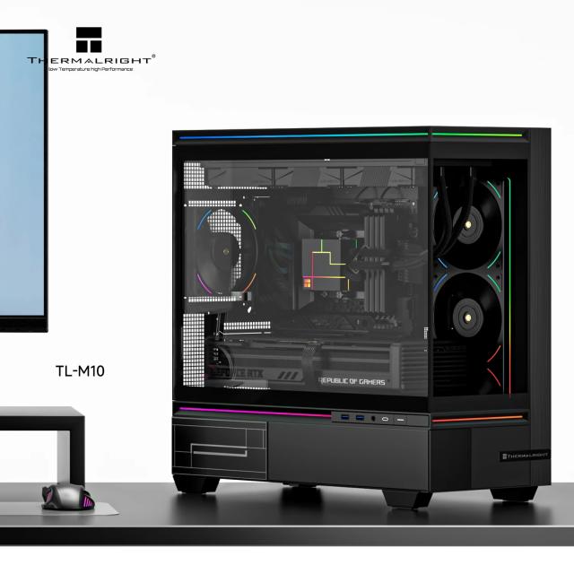 Кутия Thermalright TL-M10 Black, Mini Tower, 2x USB 3.0, 1x USB Tupe-C, 1x HD Audio, Micro ATX / Mini-ITX, черна
