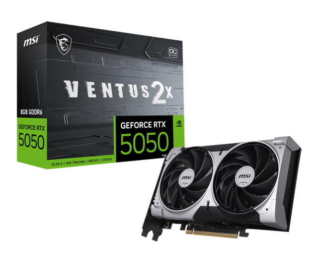 Видео карта MSI nVIDIA GeForce RTX5050 VENTUS 2X OC 8GB GDDR6, 128-bit, HDMI, 3x DP
