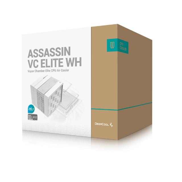 Охладител за процесор DeepCool ASSASSIN IV VC ELITE WHITE - Vapor Chamber, Dual-Tower, 3 pin ADD-RGB 5V / 4 pin PWM, LGA1851/AM5