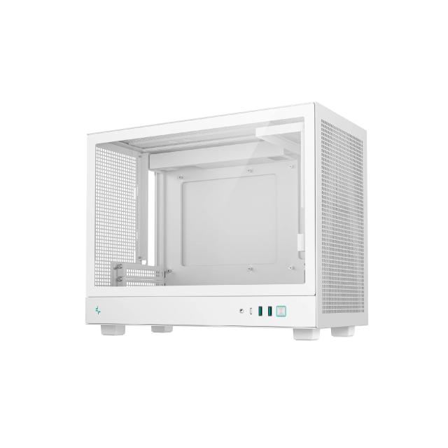 Кутия за компютър DeepCool CH160 PLUS WH, Mini Tower, 2 x USB 3.0, 1 x USB Type-C 3.2, 1 x HD Audio, mATX / Mini-ITX