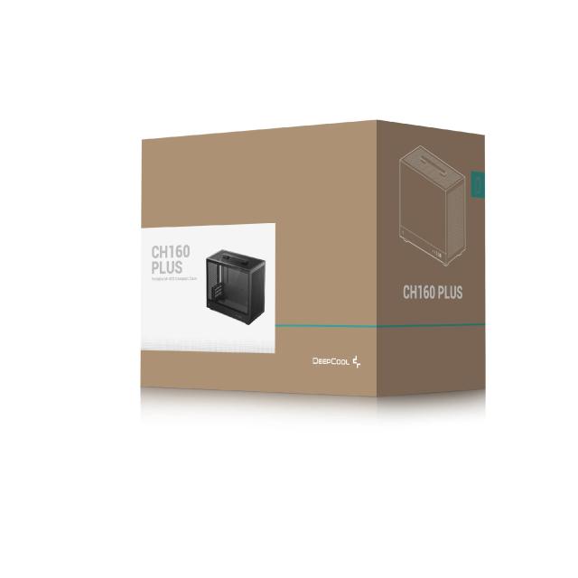 Кутия за компютър DeepCool CH160 PLUS, Mini Tower, 2 x USB 3.0, 1 x USB Type-C 3.2, 1 x HD Audio, mATX / Mini-ITX