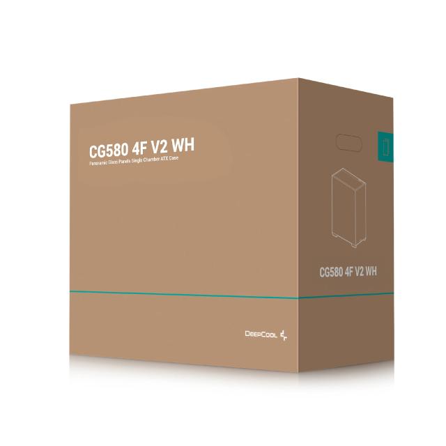 Кутия за компютър DeepCool CG580 4F WH V2, Middle Tower, 2 x USB 3.0, 1 x USB Type-C 3.2, 1 x HD Audio, ATX / mATX / Mini-ITX