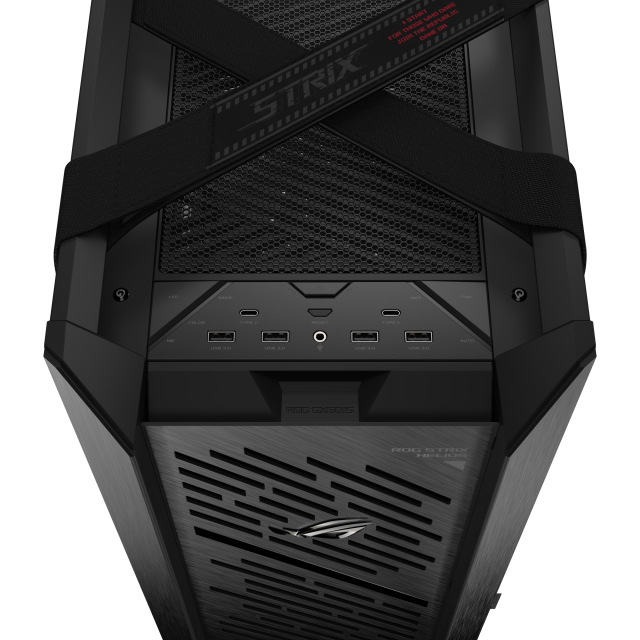 Кутия ASUS ROG Strix Helios II, Middle Tower, 4 x USB 3.2, 2 x USB 3.2 Type-C, 1 x headphone / Microphone, EATX / ATX / Micro ATX / Mini-ITX, черна
