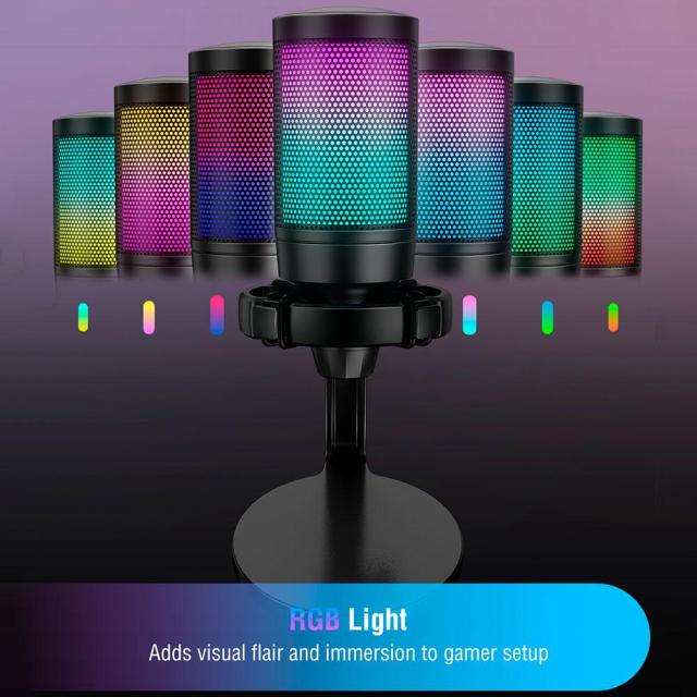 Настолен микрофон FIFINE A6NEO RGB, кондензаторен, USB Type-C, Black