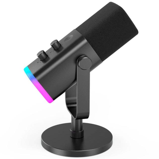 Настолен микрофон FIFINE AM8 Dynamic RGB XLR/USB, динамичен, USB Type-C, Black