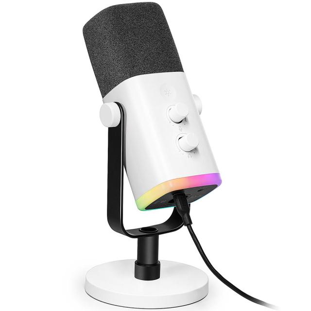 Настолен микрофон FIFINE A6NEO RGB, динамичен, USB Type-C, White