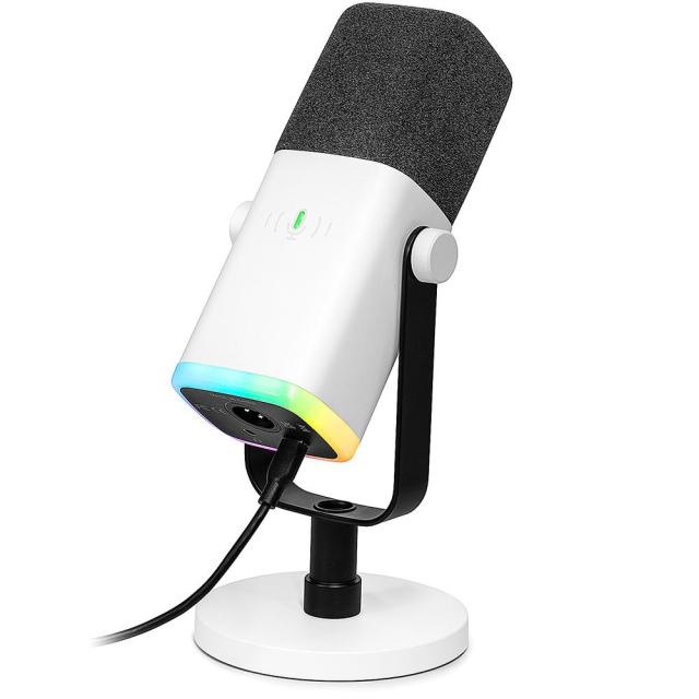 Настолен микрофон FIFINE A6NEO RGB, динамичен, USB Type-C, White