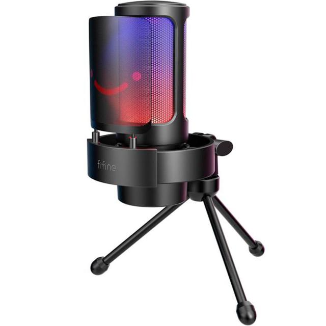Настолен микрофон FIFINE A8V RGB, кондензаторен, USB Type-C, Black