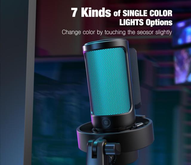 Настолен микрофон FIFINE A8V RGB, кондензаторен, USB Type-C, Black