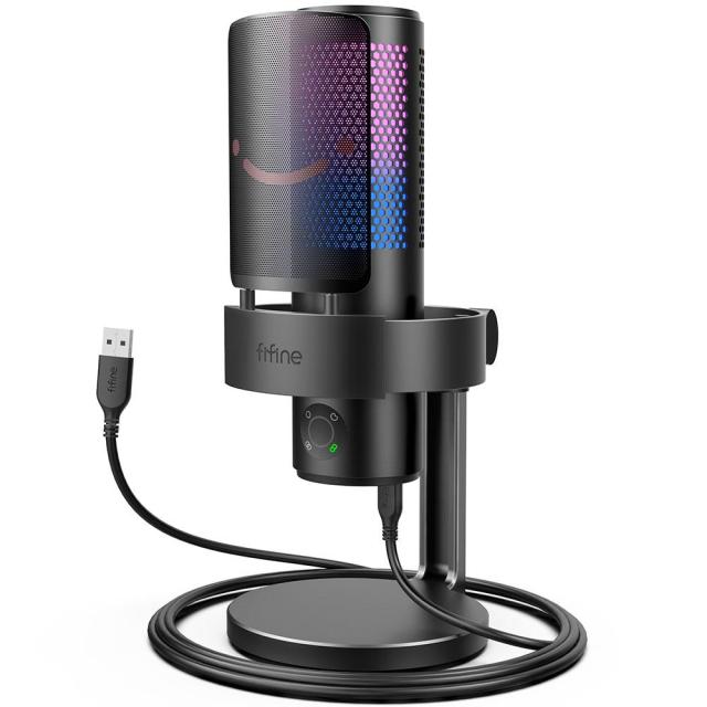 Настолен микрофон FIFINE A9 RGB 4 Polar Patterns, кондензаторен, USB Type-C, Black