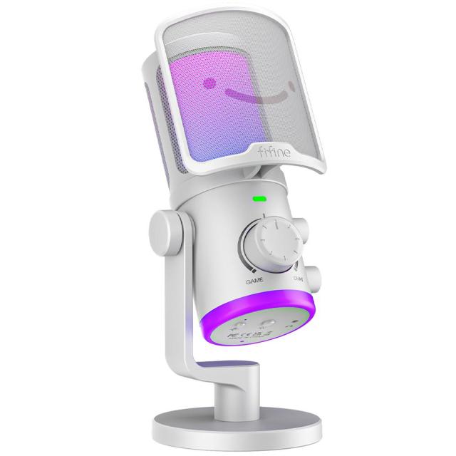 Настолен микрофон FIFINE AM6 RGB, кондензаторен, USB Type-C, White