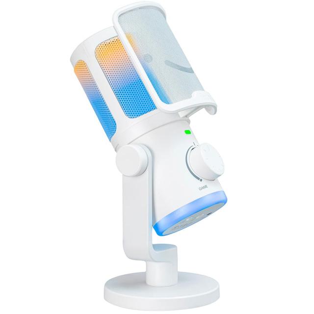 Настолен микрофон FIFINE AM6 RGB, кондензаторен, USB Type-C, White