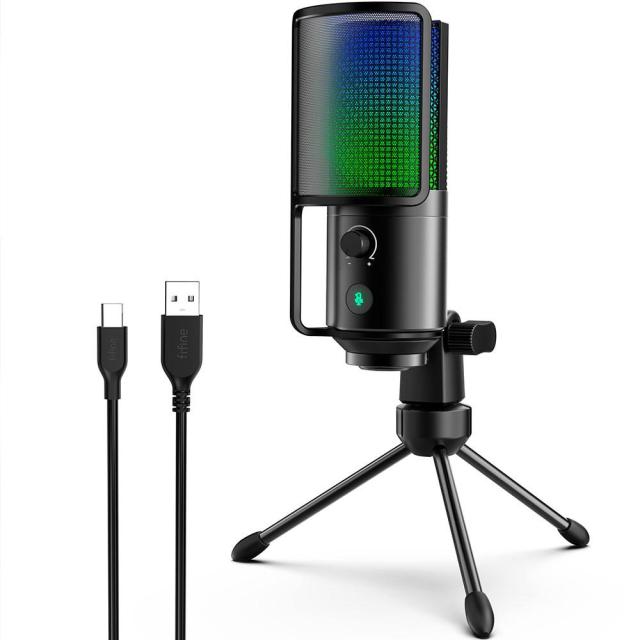 Настолен микрофон FIFINE K669 PRO2 RGB, кондензаторен, USB Type-C, Black