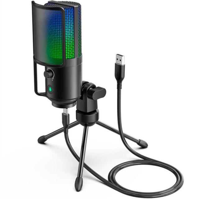 Настолен микрофон FIFINE K669 PRO2 RGB, кондензаторен, USB Type-C, Black