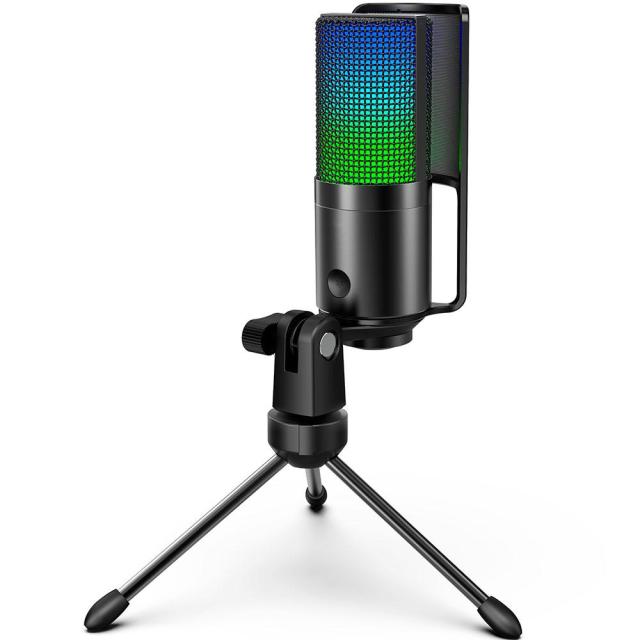 Настолен микрофон FIFINE K669 PRO2 RGB, кондензаторен, USB Type-C, Black