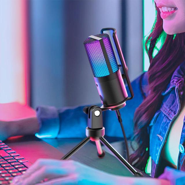 Настолен микрофон FIFINE K669 PRO2 RGB, кондензаторен, USB Type-C, Black