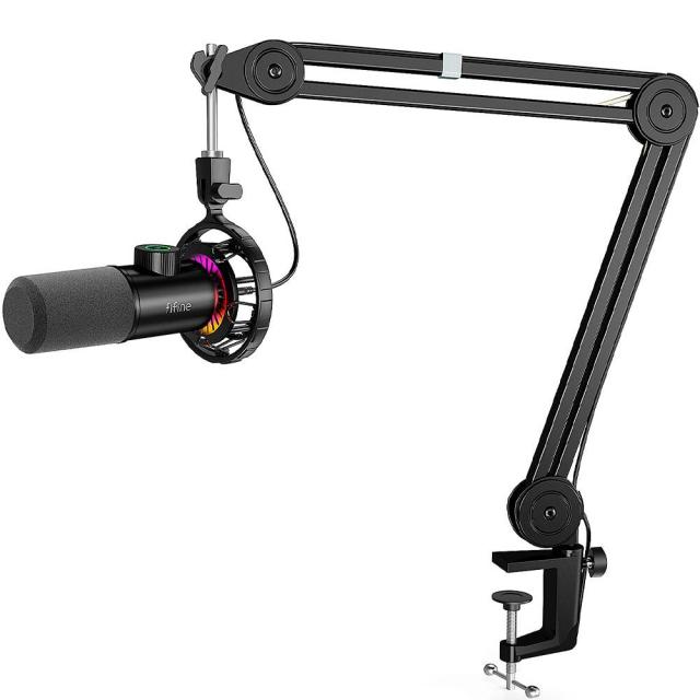 Микрофон със стойка FIFINE T658 Dynamic RGB - Black