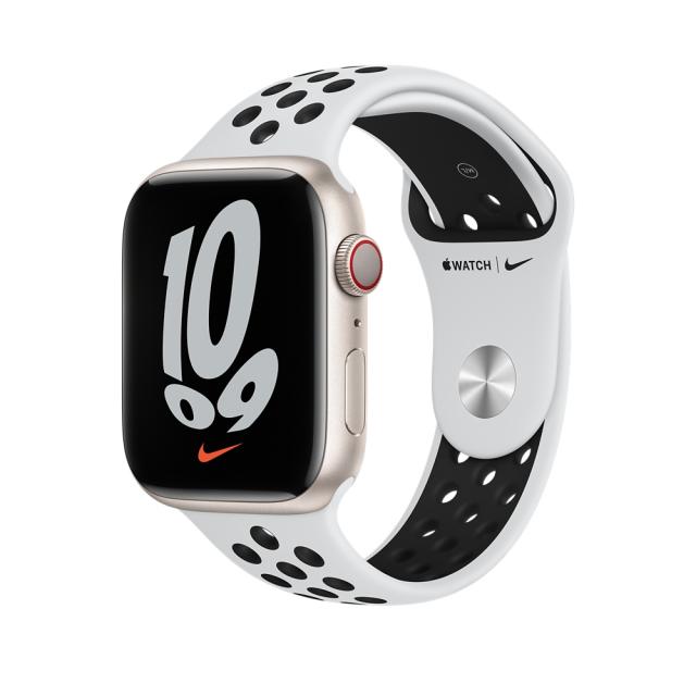 Каишка за часовник Apple Watch 45mm Pure Platinum/Black Nike Sport Band - Regular