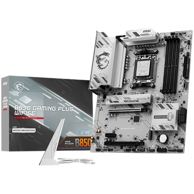 Дънна платка MSI B850 GAMING PLUS WIFI6E, AM5, 4 x DDR5, 2 x M.2, 4 x SATA, HDMI, DP, ATX