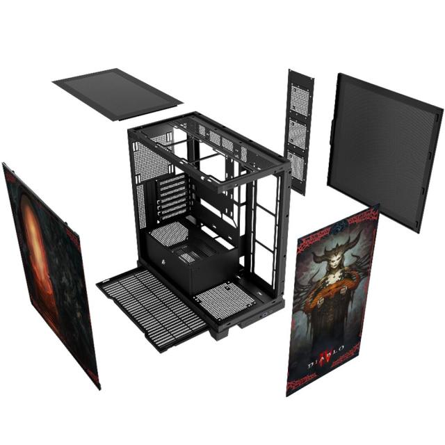 Кутия Diablo IV - Lilith PC Gaming Case Limited Edition, Middle Tower, 2 x USB 3.2, 1 x USB Type-C, 1 x HD Audio, ATX / Micro ATX / Mini ITX