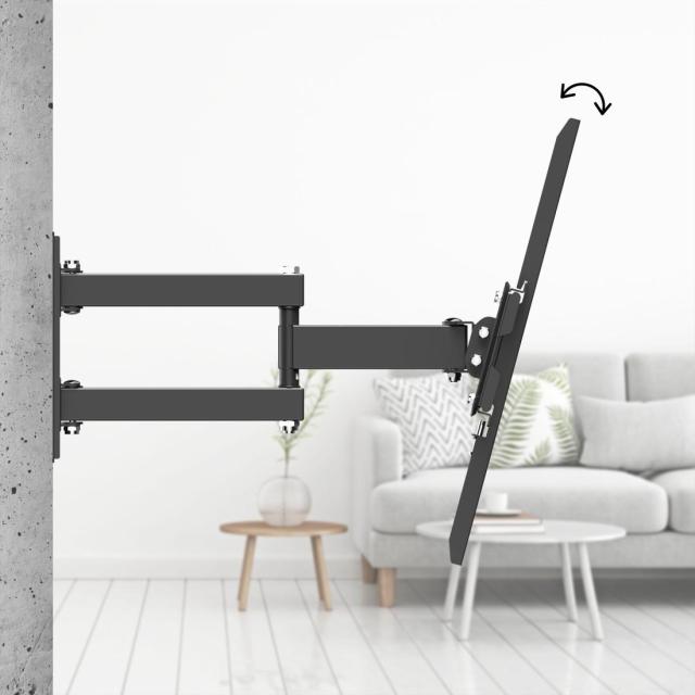 Стенна стойка HAMA за TV, 32 - 75”, до 40 кг, въртяща се, накланяща се, издърпваща се