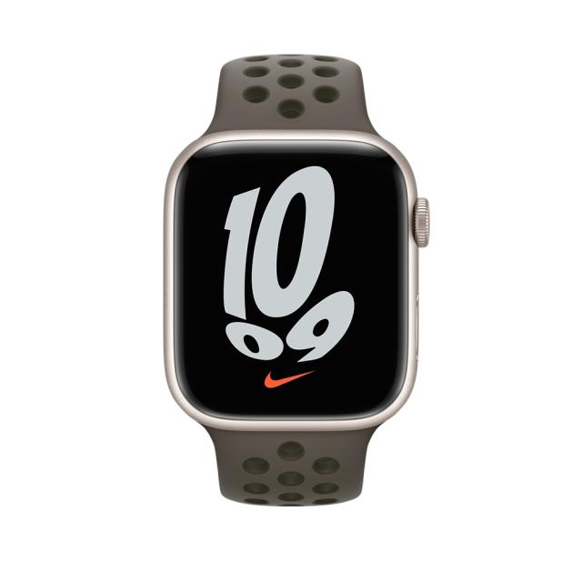 Каишка за часовник Apple Watch 45mm Midnight Olive Gray/Cargo Khaki Nike Sport Band - Regular