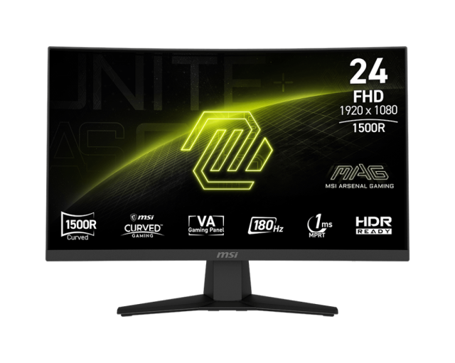 Монитор MSI MAG 244C, 23.6" (59.94 cm) CURVED FHD VA, 180Hz, 1ms(MPRT), 250cd/m2, DisplayPort, HDMI