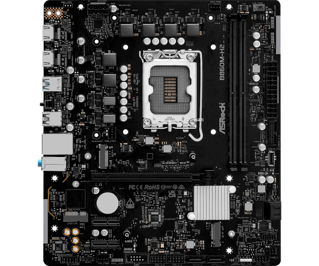 Дънна платка ASRock B860M-H2, LGA1851, 2x DDR5, 2x M.2, 4x SATA 6Gb/s, 2 x HDMI, mATX