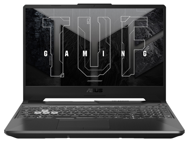 Лаптоп ASUS TUF Gaming A15 FA506NCG-HN185, AMD Ryzen 7 7445HS 6C (3.2 / 3.55 GHz, 16MB Cache), 15.6'' (39.62 cm) FHD IPS, 144Hz, NVIDIA GF RTX 3050 4GB GDDR6, 16GB DDR5, 512GB M.2 NVMe SSD, Free DOS