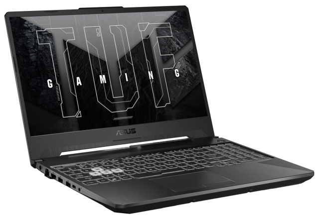 Лаптоп ASUS TUF Gaming A15 FA506NCG-HN185, AMD Ryzen 7 7445HS 6C (3.2 / 3.55 GHz, 16MB Cache), 15.6'' (39.62 cm) FHD IPS, 144Hz, NVIDIA GF RTX 3050 4GB GDDR6, 16GB DDR5, 512GB M.2 NVMe SSD, Free DOS