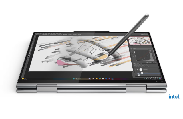 Лаптоп Lenovo ThinkPad X1 2-in-1 G10 Aura Edition, Intel Core Ultra 7 255U 12C (1.7 / 5.2 GHz, 12MB Cache), 14.0" (35.56 cm) 2.8K OLED Anti-smudge, Touchscreen, 16GB LPDDR5X, 512 GB M.2 NVMe SSD, Windows 11 Pro