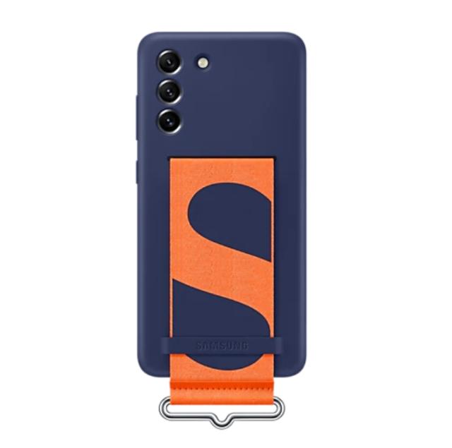 Калъф Samsung S21FE G990 Silicone Cover with Strap Navy