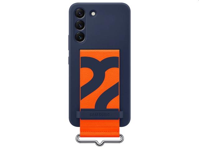 Калъф Samsung S22 S901 Silicone Cover with Strap, Navy