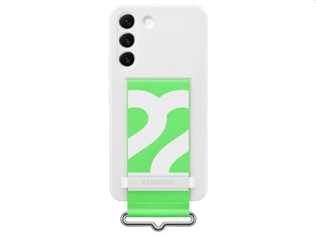 Калъф Samsung S22 S901 Silicone Cover with Strap, White