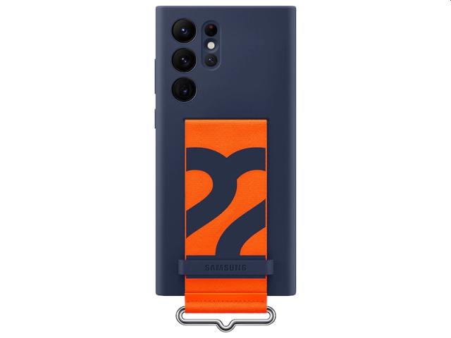 Калъф Samsung S22 Ultra S908 Silicone Cover with Strap, Navy