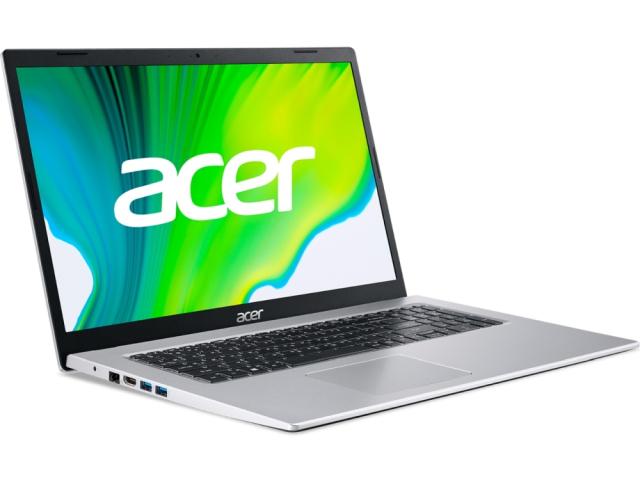 Лаптоп Acer Aspire 3, A317-33-P2Q5, Intel Pentium Silver N6000 (up to 3.3GHz, 4MB), 17.3" FHD IPS, Cam&Mic, 8 GB DDR4, 256GB SSD PCIe, Intel UMA Graphics, 802.11ac, BT 5.0, Linux, Silver