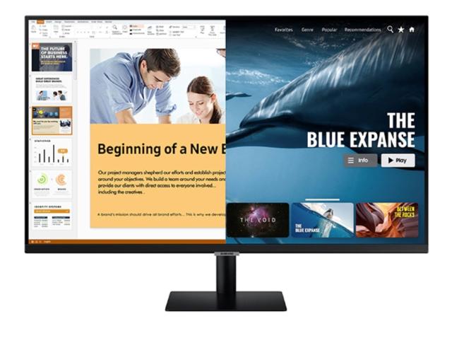 Монитор Samsung 27AM500, 27" VA SMART Monitor, 60Hz, 8 ms GTG, 1920 x 1080, 250 cd/m2, 3000:1 Contrast, HDR10, DeX, Mirroring, AirPlay 2, Remote Access, Eye Saver Mode, Flicker Free, Game Mode, Bluetooth 4.2, WiFi 5, 2xHDMI 2.0, Speakers, 178°/178°, 