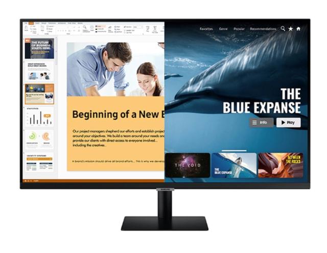 Монитор Samsung 32AM700, 31.5" VA SMART Monitor, 60Hz, 8 ms GTG, 3840 x 2160, 250 cd/m2, 3000:1 Contrast, HDR10, DeX, Mirroring, AirPlay 2, Remote Access, Eye Saver Mode, Flicker Free, Game Mode, Bluetooth 4.2, WiFi 5, 2xHDMI 2.0, Speakers, 178°/178°