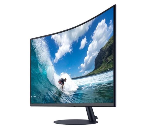 Монитор Samsung 32T55, 32" Curved VA LED, 1000R, 75Hz, 4 ms GTG, 1920 x 1080, 250cd/m2, 3000:1, AMD FreeSync, Eco Saving Plus, Eye Saver Mode, Flicker Free, Game Mode, DisplayPort, D-Sub, HDMI, Headphone,Stereo Speakers, 178°/178°, Dark Blue Gray