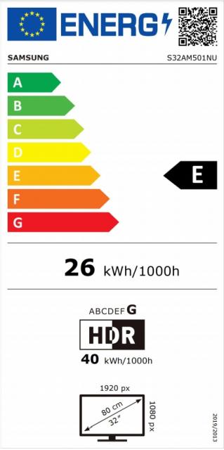 Монитор Samsung 32A501 , 32" VA LED, 60 Hz, 8 ms GTG, 1920x1080, 250 cd/m2, 3000:1, HDR 10, AMD FreeSync, Eye Saver, Flicker Free, 2xUSB 2.0, Display Port 1.2, HDMI 1.4, Speakers 2x5W, Headphone Jack, 178°/178°, White
