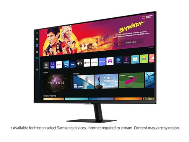 Монитор Samsung 32BM700, 32" VA LED, SMART, 60 Hz, 4 ms GTG, 3840x2160, 300 cd/m2, 3000:1, HDR 10, Eye Saver, Flicker Free, Auto Source Switch+, USB-C, 3xUSB 2.0, 2xHDMI 1.4, Wi-Fi 5, Bluetooth 4.2, Speakers, 178°/178°, Black